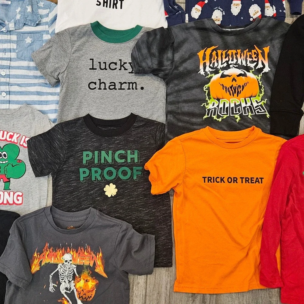Kids Holiday Clothing Lot of 27 Boys Size 4T 4-5 Halloween Christmas St Patrick‎